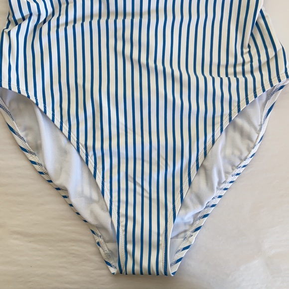 New Ralph Lauren Bengal Stripe One Piece Swimsuit blue - Picture 7 of 7